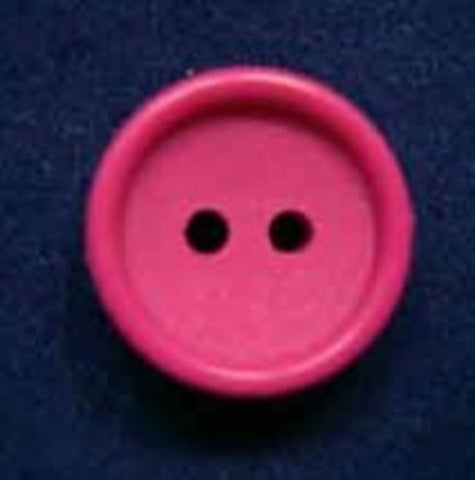 B4407 14mm Deep Hot Pink Matt Centre 2 Hole Button - Ribbonmoon