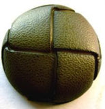 B8478 25mm Moss Green Leather Effect "Football" Shank Button - Ribbonmoon