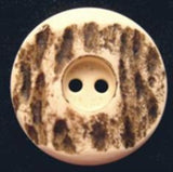 B6646 22mm Cream and Brown Chunky Textured Matt 2 Hole Button - Ribbonmoon