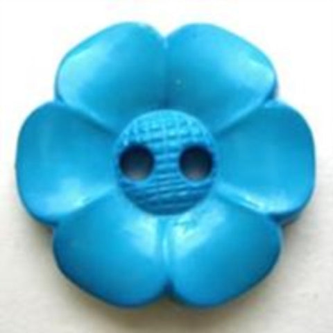 B6314 22mm Peacock Blue Flower Shape 2 Hole Buttton - Ribbonmoon