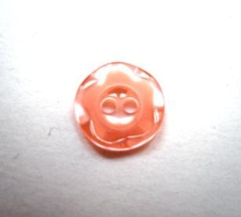 B16281 11mm Apricot Dished Edge (Fruit Gum) Polyester 2 Hole Button