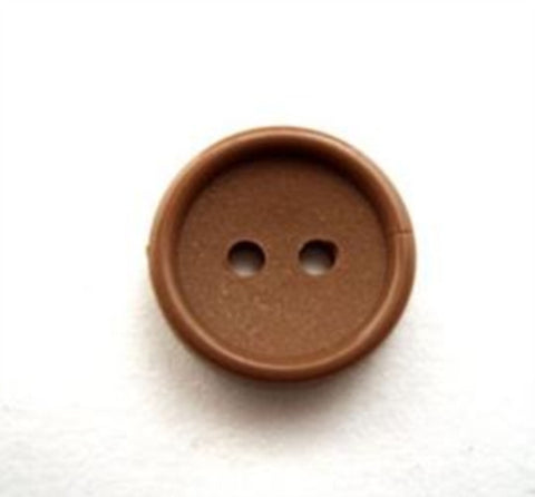 B11980 14mm Pastel Sable Brown Matt Centre 2 Hole Button - Ribbonmoon