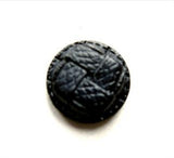 B10982 15mm Midnight Navy Leather Effect Shank Button - Ribbonmoon