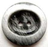 B11797 23mm Frosted Smoked Grey Glossy Oval Centre 2 Hole Button - Ribbonmoon