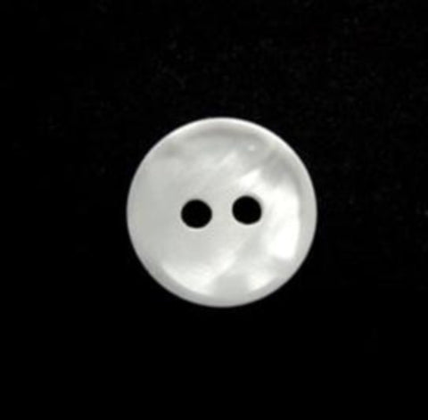 B16139 12mm Pearlised White Shimmery 2 Hole Button - Ribbonmoon