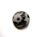 B17623 12mm Matt Pale Grey and Textured Black 2 Hole Button - Ribbonmoon