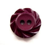 B15281 17mm Burgundy Matt Centre 2 Hole Button with a Fluted Edge - Ribbonmoon