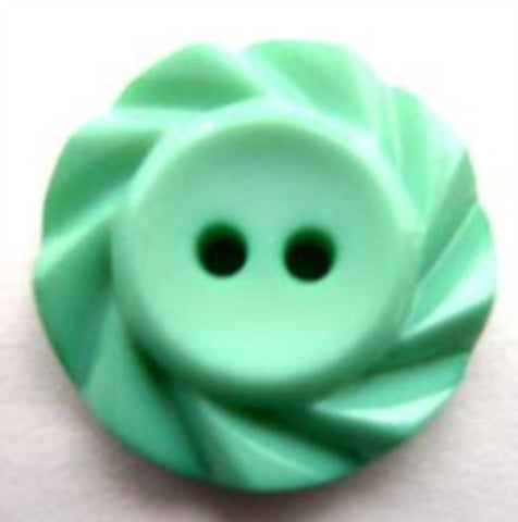 B13321 21mm Mint Matt Centre 2 Hole Button with a Fluted Edge - Ribbonmoon