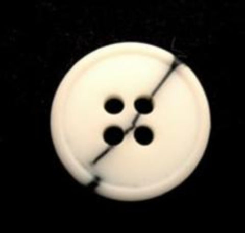 B6509 12mm Bridal White and Black Matt 4 Hole Button - Ribbonmoon