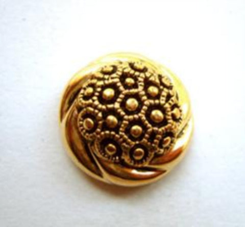 B9687 17mm Anti Gold Gilded Poly Textured Shank Button - Ribbonmoon