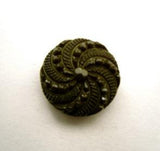 B14353 15mm Chive Green Textured Shank Button - Ribbonmoon