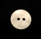 B12409 15mm Pearlised Bridal White 2 Hole Button, Slight Iridescence - Ribbonmoon