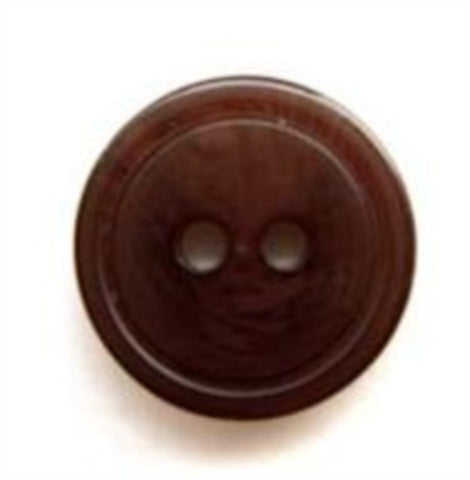 B5290 14mm Tonal Cuban Brown Gloss 2 Hole Button - Ribbonmoon