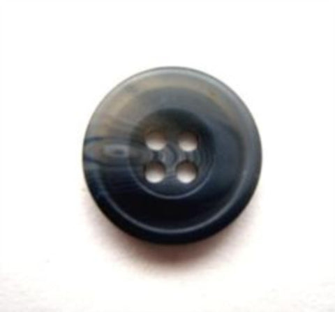 B11373 15mm Tonal Blues and Navy Soft Sheen 4 Hold Button - Ribbonmoon