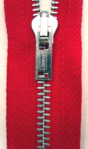 Z0933 55cm Red Metal Teeth No.3 Open End Zip