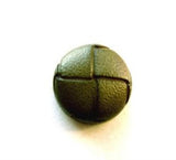 B8494 14mm Moss Green Leather Effect "Football" Shank Button - Ribbonmoon