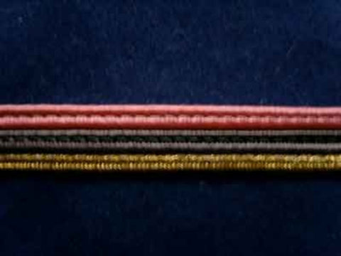 FT1230 11mm Metallic Gold, Grey and Rose Pink Corded Braid - Ribbonmoon