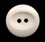 B5118 19mm Natural White Glossy Oval Centre 2 Hole Button - Ribbonmoon