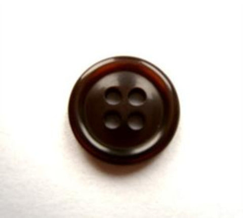 B16582 14mm Hot Chocolate Brown 4 Hole Button - Ribbonmoon