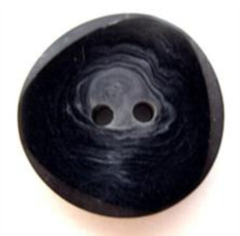 B6700 22mm Black and Grey Chunky High Gloss 2 Hole Button - Ribbonmoon