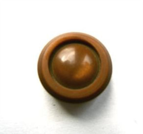 B4768 15mm Sable Brown Matt Rim, Domed Pearlised Centre Shank Button - Ribbonmoon