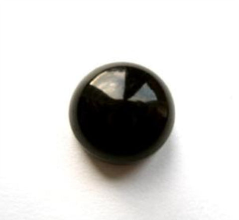 B17658 13mm Black Gloss Chunky Domed Shank Button - Ribbonmoon