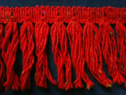 FT808 8cm Bright Flame Rust Woolly Cut Tassel Fringe - Ribbonmoon