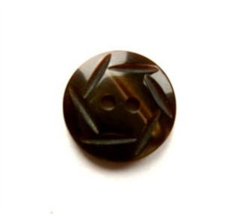 B17159 15mm Dark Brown Pearlised 2 Hole Button - Ribbonmoon