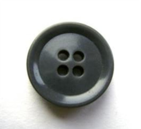 B17428 19mm Dark Grey Gloss 4 Hole Button - Ribbonmoon