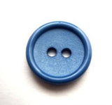 B11123 16mm Light Royal Blue Matt Centre 2 Hole Button - Ribbonmoon