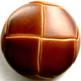 B13891 28mm Deep Tan Leather Effect "Football" Shank Button - Ribbonmoon