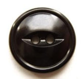 B7159 19mm Black Solid Colour 2 Hole Polyester Fish Eye Button