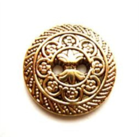 B13940 18mm Gilded Gold Poly 2 Hole Button - Ribbonmoon