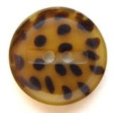 B6714 20mm Straw and Dark Brown Bone Sheen 2 Hole Button - Ribbonmoon