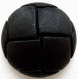 B7577 25mm Black Leather Effect "Football" Shank Button - Ribbonmoon