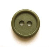 B8256 14mm Army Khaki Green Matt Centre 2 Hole Button - Ribbonmoon