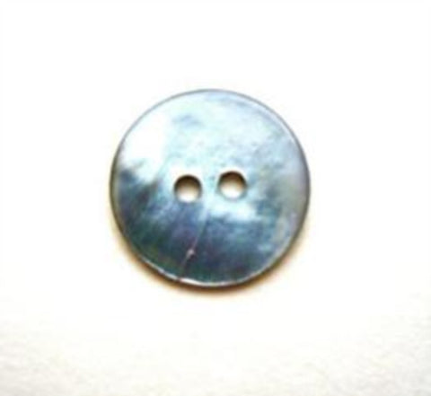 B9196 13mm Blue-Iridescent Akoya Shell 2 Hole Button