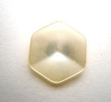 B16361 17mm Ivory Tinted Polyester Hexagon Shape Shank Button - Ribbonmoon