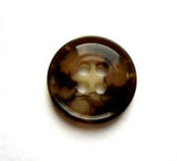 B17527 16mm Browns and Cream Beige High Gloss 4 Hole Button - Ribbonmoon