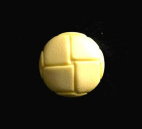 B12579 15mm Lemon Leather Effect "Football" Shank Button - Ribbonmoon