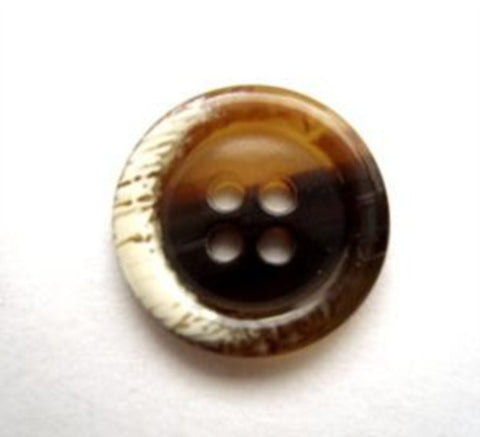 B9875 15mm Browns and Natural 4 Hole Button - Ribbonmoon