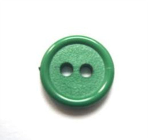 B11131 14mm Parakeet Green Matt Centre 2 Hole Button - Ribbonmoon