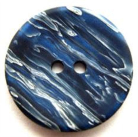 B12807 23mm Navy, Royal Blue and White Matt 2 Hole Button - Ribbonmoon