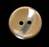 B11482 18mm Beige and Pearl Variegated Polyester 2 Hole Button - Ribbonmoon