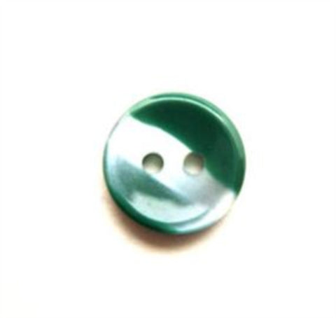 B11508 12mm Jade Green and Pearl Variegated Polyester 2 Hole Button - Ribbonmoon