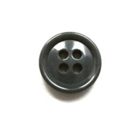 B16445 15mm Dark Grey High Gloss 4 Hole Button - Ribbonmoon