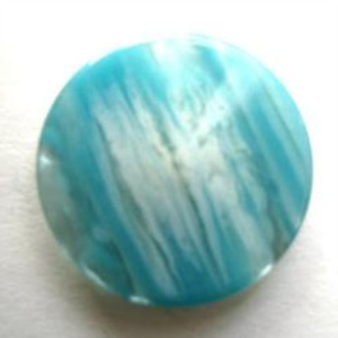 B11870 20mm Frosted Turquoise and Semi Pearlised Shank Button - Ribbonmoon