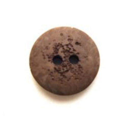 B7982 15mm Clay Brown Matt Pocked Finish 2 Hole Button - Ribbonmoon