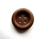 B16787 15mm Chocolate Brown Matt Centre 4 Hole Button - Ribbonmoon