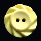 B17257 21mm Primrose Matt Centre 2 Hole Button with a Fluted Edge - Ribbonmoon